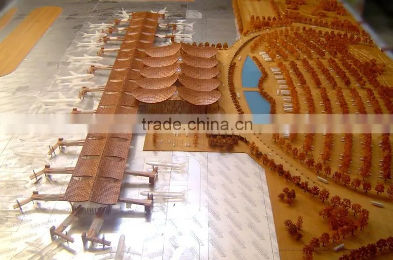 Maquette model wooden airport architectural scale model making