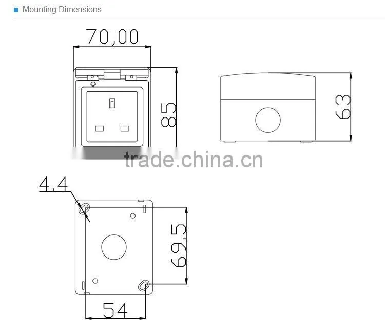 Outdoor Waterproof Outlet 250V 13A Wall Switcher And Socket(SP-S)