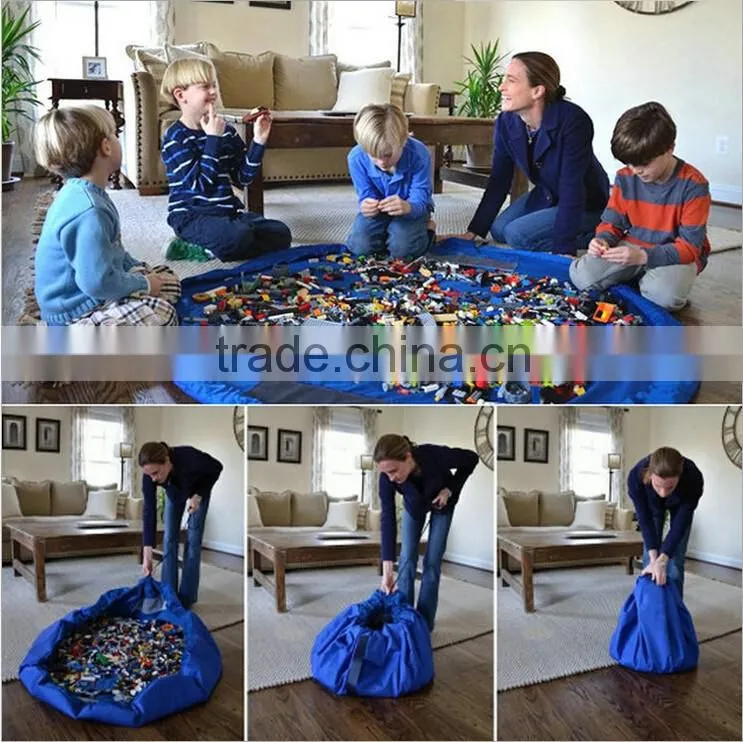 Fast pack up fabric toy storage bag