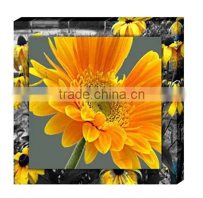 Red sunflower art design stretched canvas prints