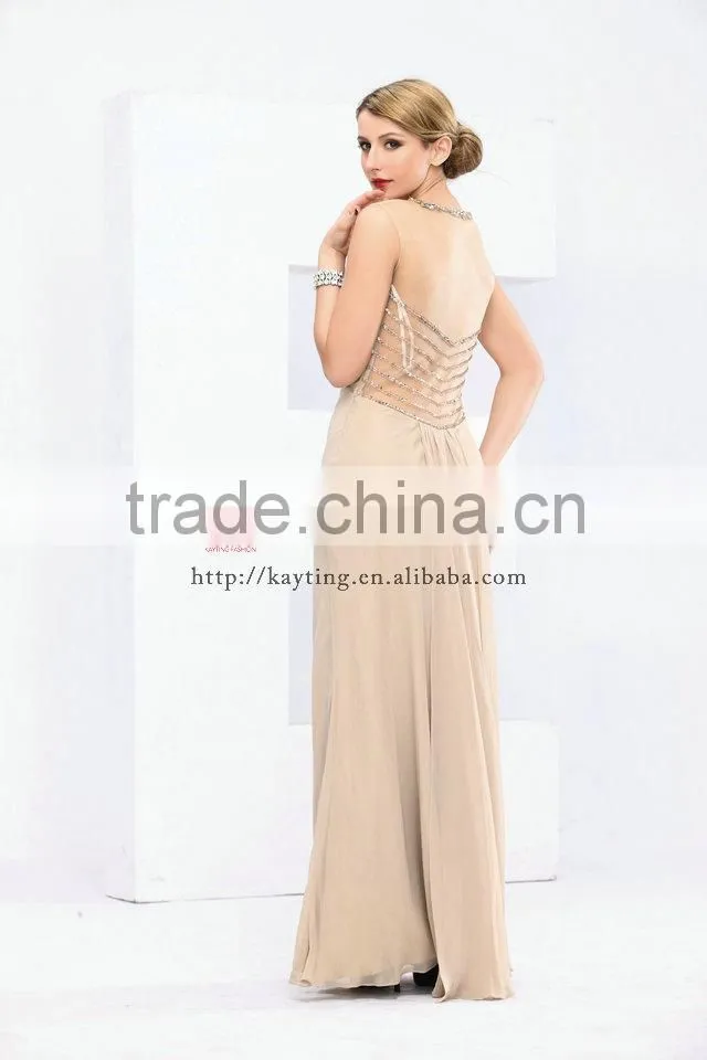 Elegant sleeveless special design style formal evening dress