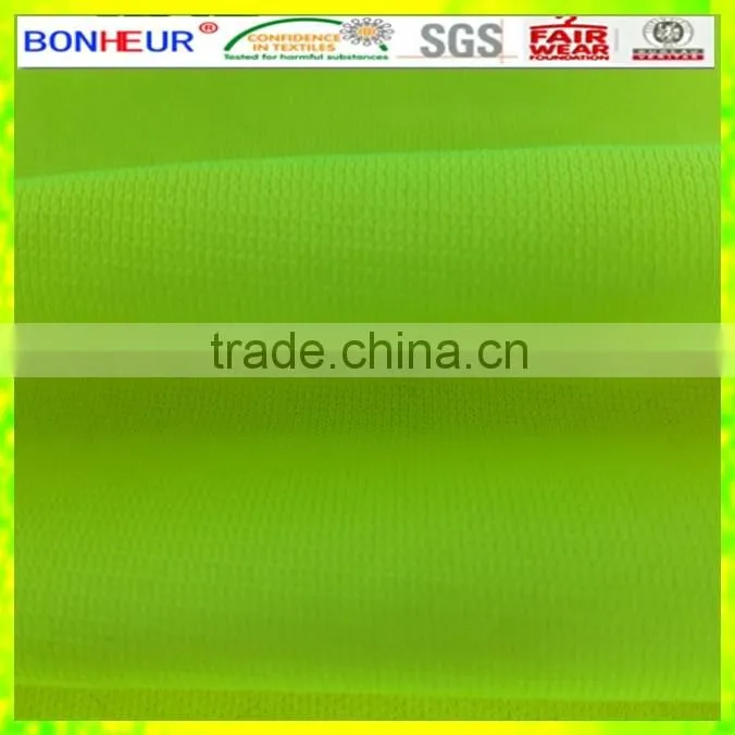 100%polyester tricot knitted fabric his vis 120gsm for safety vests