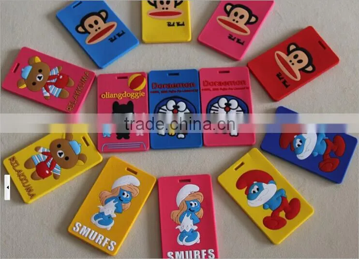 Personalized national flag soft pvc travel for travel/airline travel luggage tag