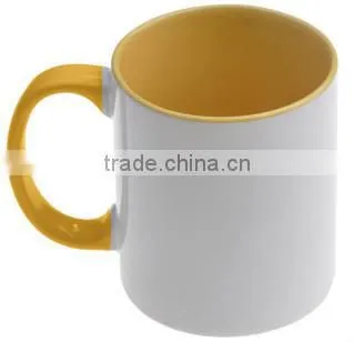 China manufacturer plain white 11oz sublimation two-tone mugs