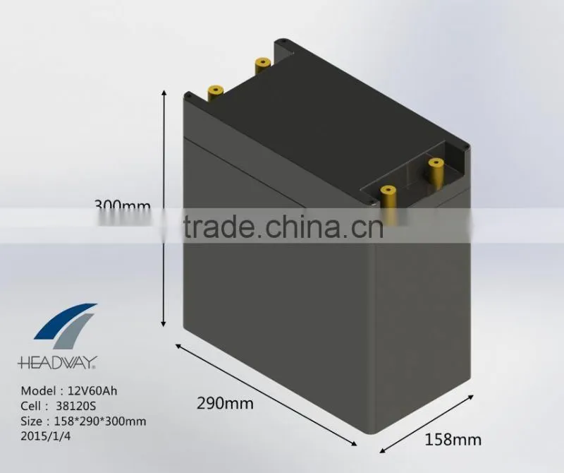 12V 60Ah li-ion rechargeable LiFePO4 starter battery pack for Electric Scooter/Motorcycles