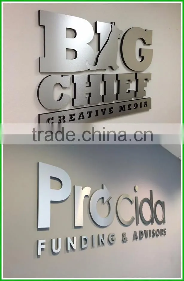 Laser Cut Brushed Face Stainless Steel 3D Business Sign