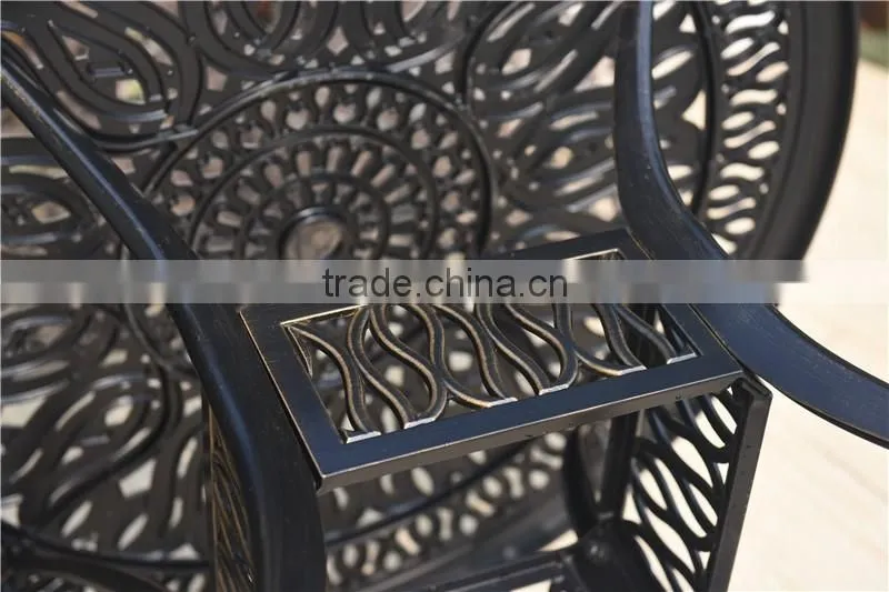2016 Cast Aluminum Powder Coated Garden Table Set with Cushion - Antique Bronze