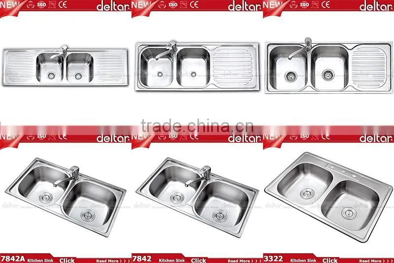 double bowl kitchen sink with drainboard, one piece kitchen sink and countertop, cheap price philippines kitchen sink 201