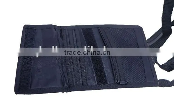 Zipper and Magic Tape Travel custom logo Neck Wallet