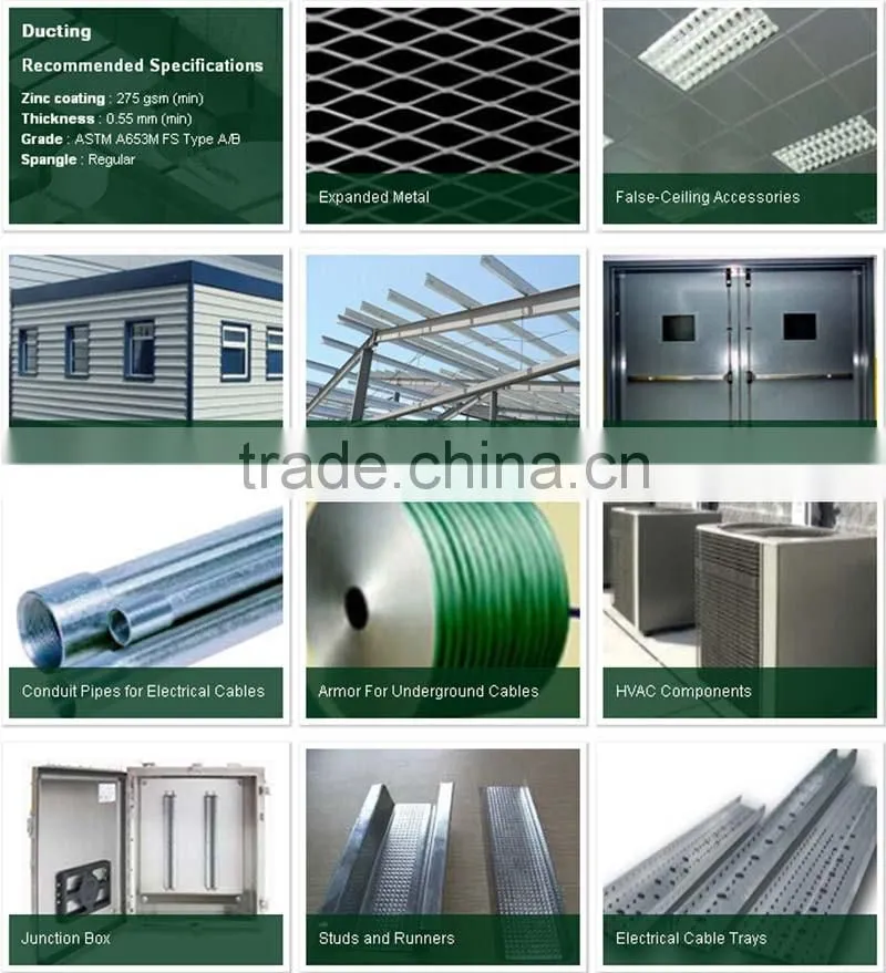 Galvanized steel coil for making drywall stud and track
