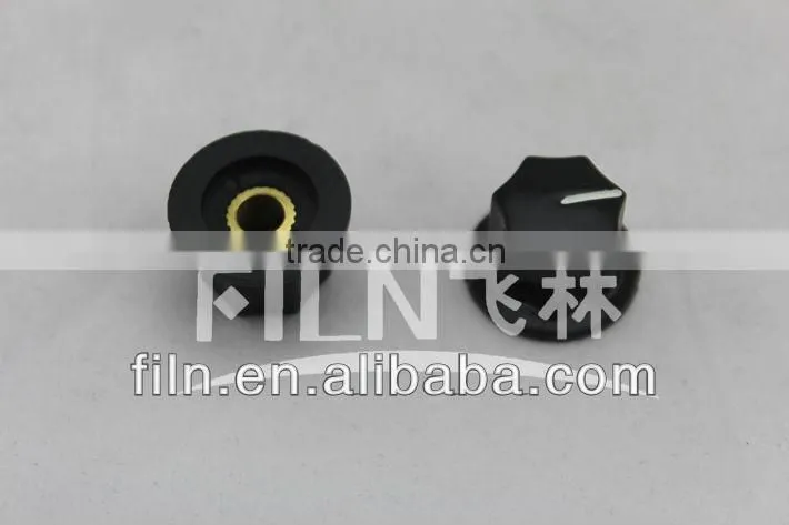 shaped black plastic slide potentiometer knob