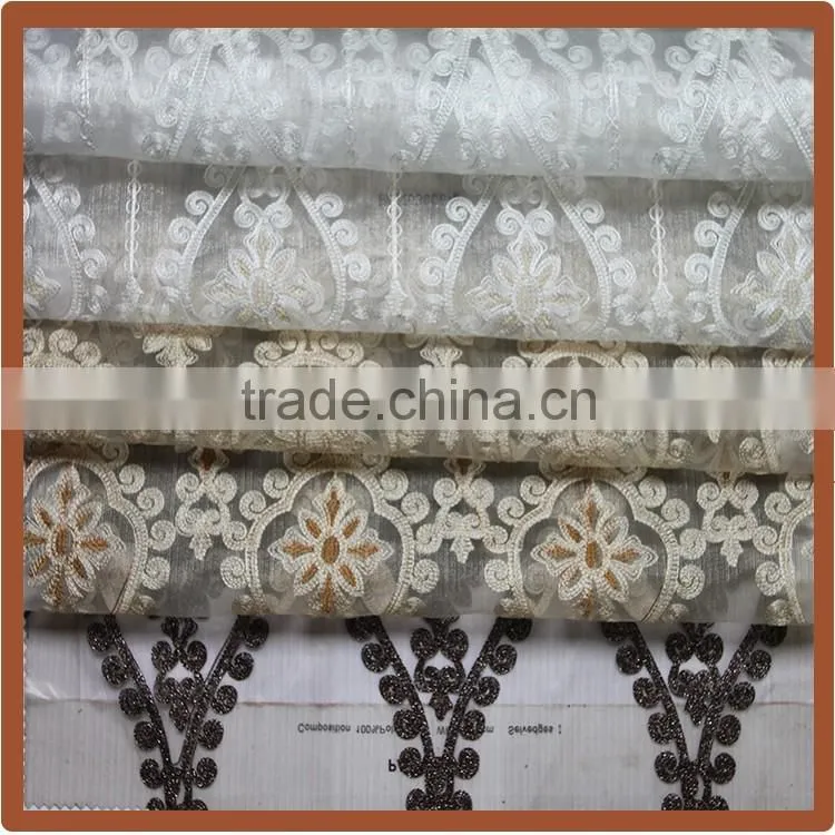 Hot Sale! Embroidered Organza Window Curtain sheer