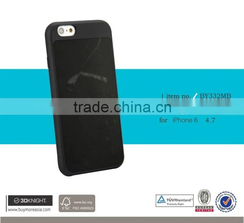 3D Knight Custom Quality PC Optional Black White Red Hand-made Blank Real Marble Back Cover for iPhone 6 Thin Marble Phone Case