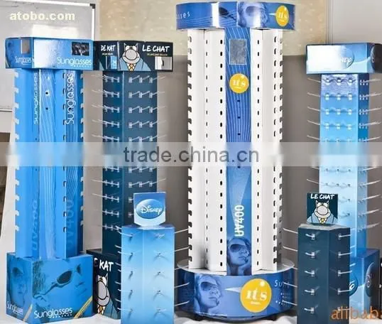 Hook rotating display stand for shoes cardboard display stand and rack