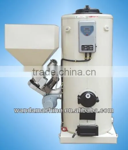 Automatic vertical biomass pellet boiler has low consumption