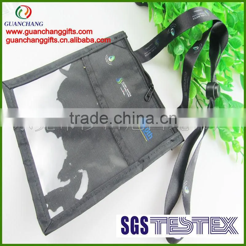 custom cheap making neck lanyard with id card holder nonwoven pouch
