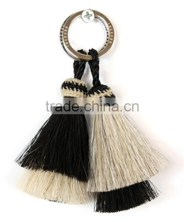 Perfect colorful attractive horse hair tassel made by hand Woven Horsehair Buckle with natural color