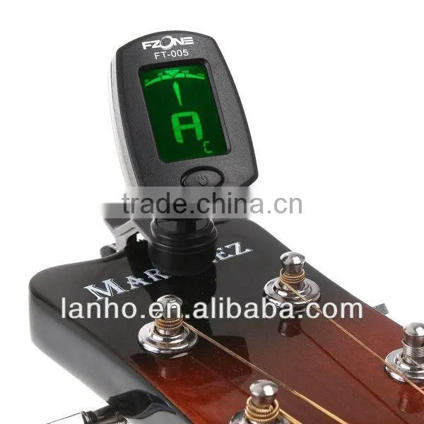 LCD Clip-on Guitar Tuner Electronic Digital Chromatic Bass Violin Ukulele FT-005