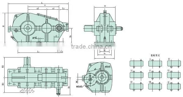 ZQ,JZQ series gear reducer , gearbox