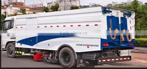 Sweeper truck spray nozzles for cleaning