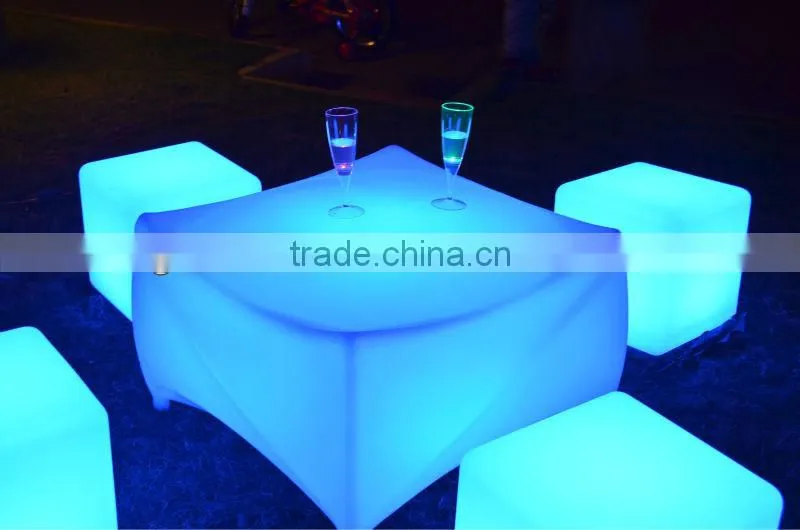 Multi color changing LED outdoor square table