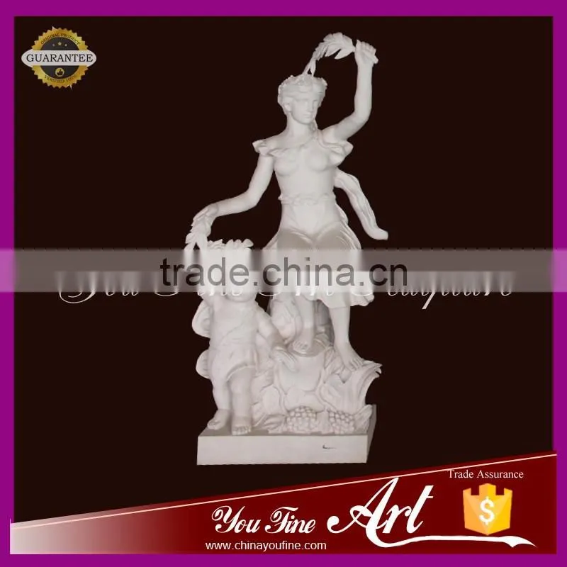 marble woman and boy statue outdoor