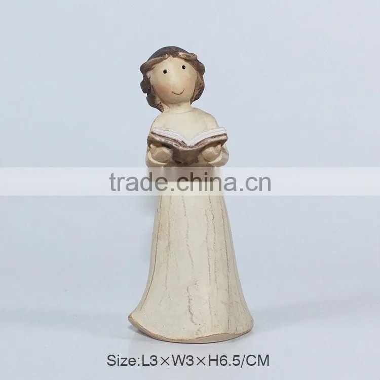 Resin praying mini girl statue