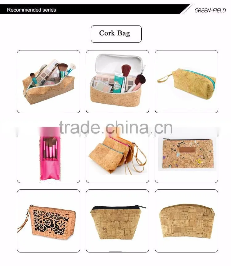 2017 new style cosmetic bag toiletry cork cosmetic bag