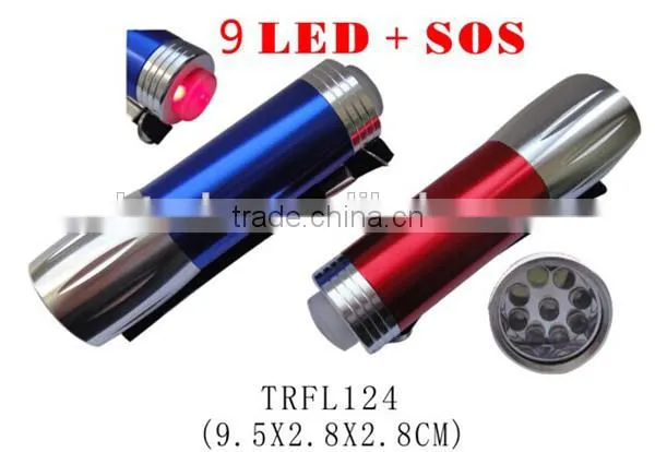 2014 New Design Aluminium SOS 9 Led Flashlight