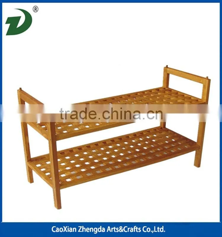 Eco-friendly 3 Tiers Light Wood Shoes Rack