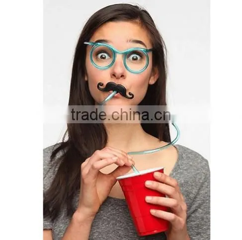 NBRSC Creative Plastic Drinking Glasses Straws for Kid Flexible Glass Straw For Drinking