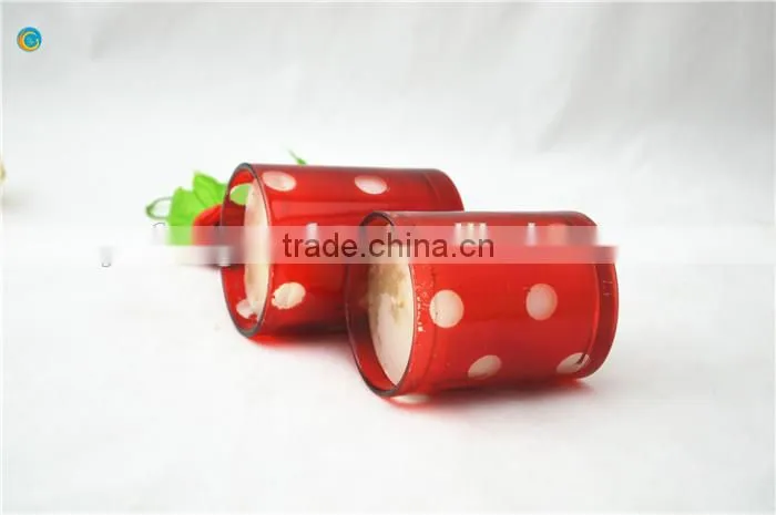 red lovely glass candle holder