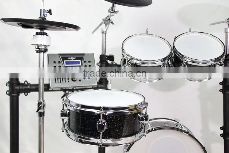 5 pc black wooden digital drum set