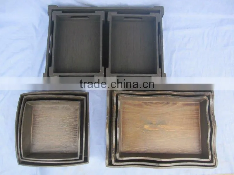 carbonized healthful wooden fruit tray,wooden tray