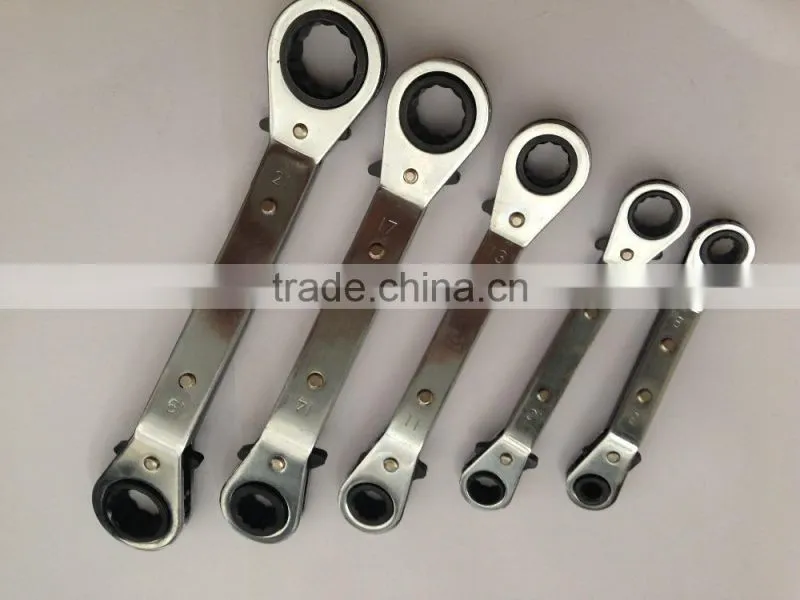 5pc offset ratchet ring spanner set/ ratchet wrench set/5pc spanner set