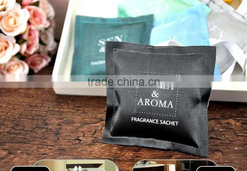 Wholesale hanging car air freshener fragrance sachet bags, satin scented aroma fragrance sachet
