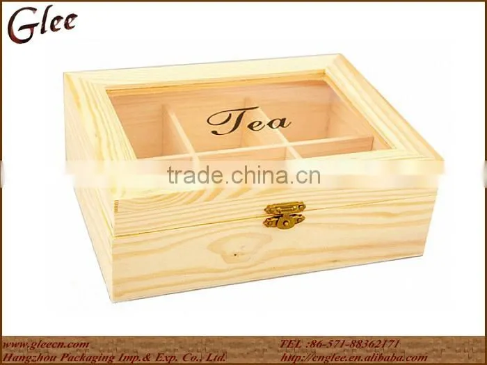 Natural Wood Tea Gift Box with Window