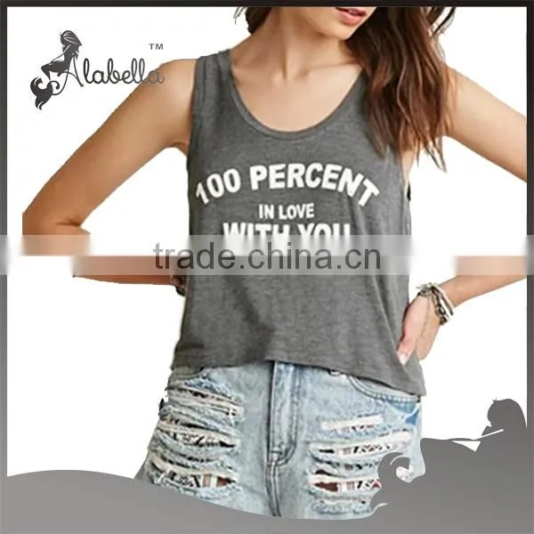 Gym wear wholesale stringer gym vest with screen print