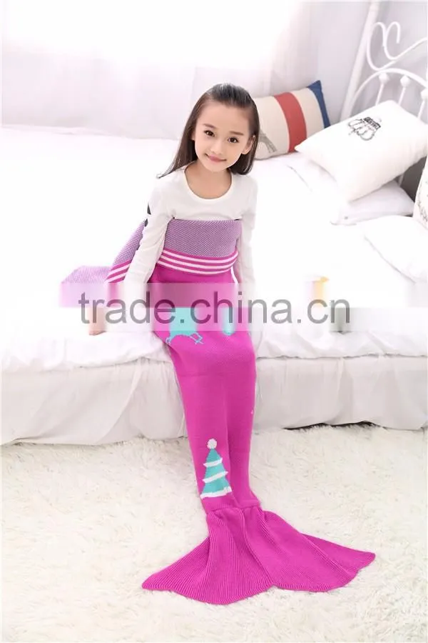 Custom High Quality Christmas Blanket Children Mermaid Tail Blanket