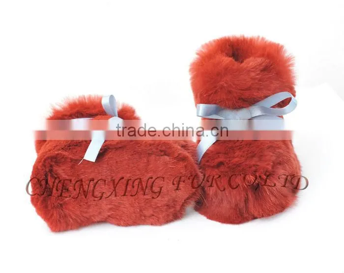 CX-SHOES-07 Genuine Rabbit fur Baby Shoes Infant Shoes