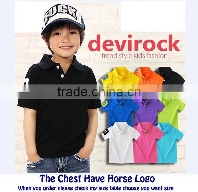 2015 brand new summer boys and girls net cotton polo t shirts sport plain t-shirts wholesale t shirts for kids