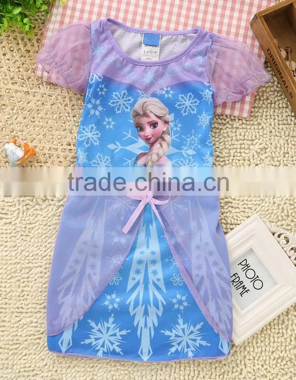 2014 New Fashion Girls Kids Baby Tutu Dress One Piece Tops Short Sleeve Skirts 1-9Y SV005259#