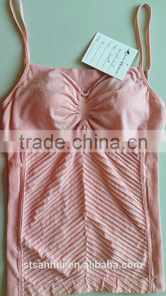Competitive price women seamless tank top with foam cup