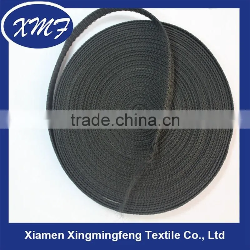 Custom 10mm wide black color flat shape polypropylene pp webbing for high quality