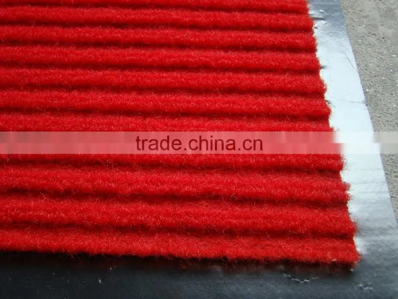 needle punched ribbed non-woven carpet with pvc backing