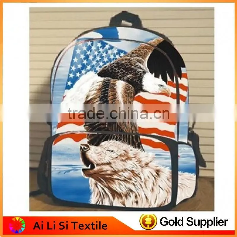 3D Galary Printing BackPack Bag Shoulder Bag,USA Flag Printed Bags, School Bag