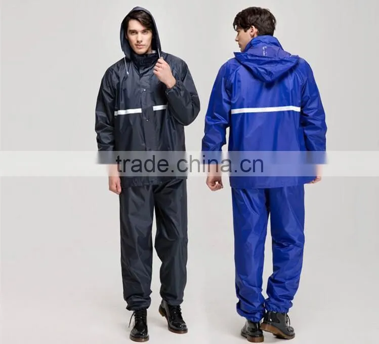 PVC Polyester 3PCS Mens Rainsuit Raincoat