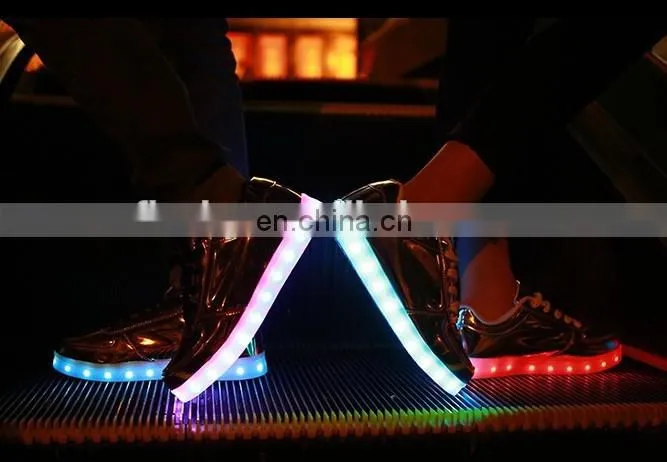 Wholesale stock men shoes outdoor glowing women LED causal shoes unisex 2015