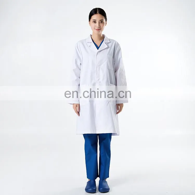 white women's 65%polyester 35%cotton lab coat