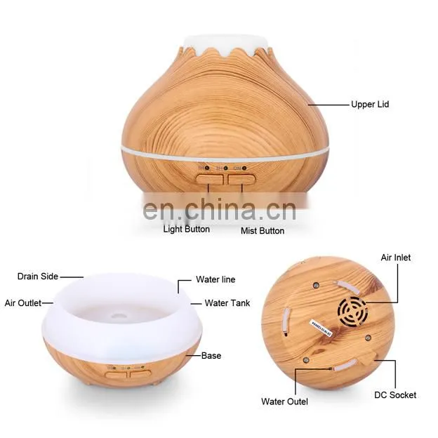 150ml 14 color lights wood grain cool mist humidifier ,Aroma Essential Oil Diffuser